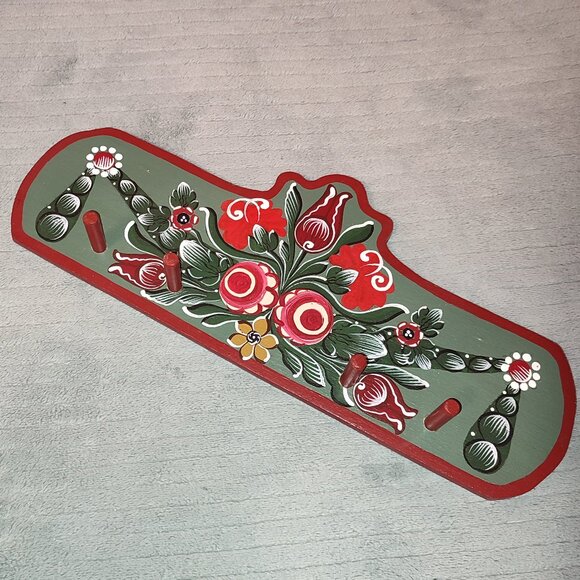Folk Transylvanian Key Hanger Hand painted Wooden Traditional Authentic Design - Picture 2 of 12